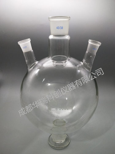 蜀牛高硼硅斜三口球形圆底反应多颈瓶烧瓶10000ml 10L