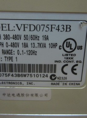 台达二手变频器 VFD-F VFD075F43B 测试包好 380V 7.5KW 风机水泵