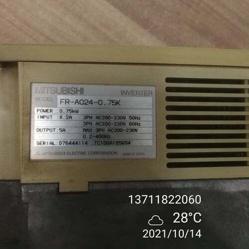 三菱变频器 FR-A024-0.75K SL-E024-0.75K 220V 750W 0.75KW现货