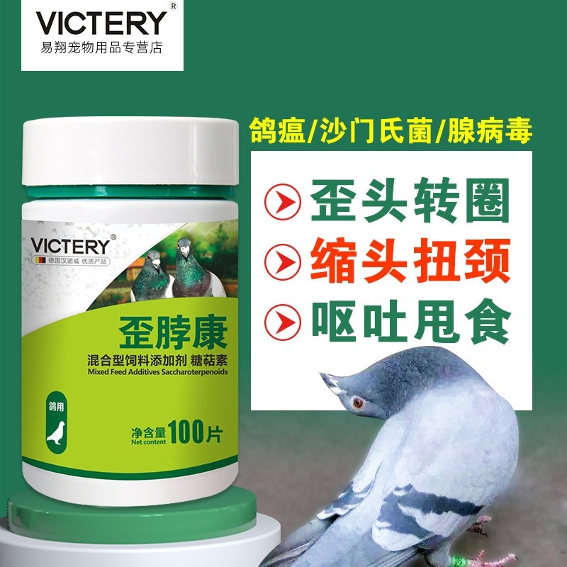汉诺威鸽药大全歪脖康100片赛鸽信鸽用品鸽瘟沙门氏菌歪脖鸽子药
