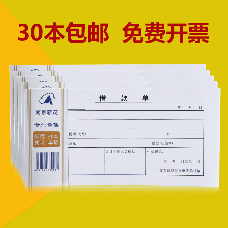 加厚会计凭证纸借款单南京新茂