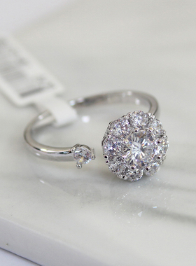 日韩风镶钻时来运转宝石饰品戒指