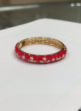 正品北京景泰蓝手镯宽面大圈女5-8岁掐丝珐琅彩时尚复古旅游礼物