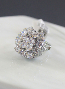 高级感水晶食指夸张戒指女民族风镀金网红开口现货上班族合金饰品