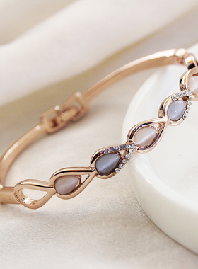 威妮华甜美女合金猫眼石手镯