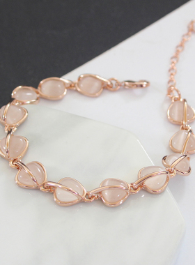 时尚风猫眼石韩版饰品爱心手链