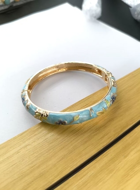 正品北京景泰蓝手镯宽面大圈女掐丝珐琅彩时尚复古宫廷风旅游礼物