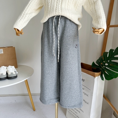 童装2025冬季女童一体绒运动裤