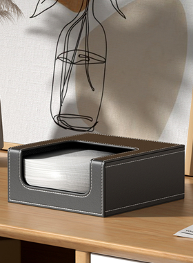 创意皮方巾盒餐厅纸巾盒面巾纸盒餐桌方形抽纸盒饭店酒店专用定制