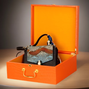 高档箱包包装 盒定制鳄鱼纹礼品盒木质中纤板皮包手提礼盒30