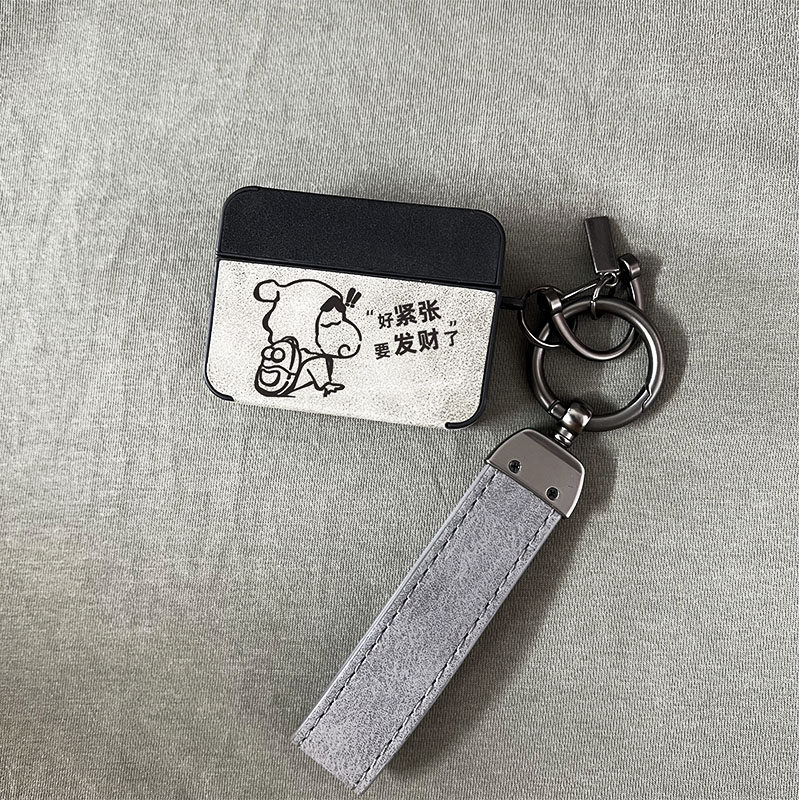 蜡笔小新【翻毛皮质】Airpods/pro3耳机壳适用苹果第2二三4四代保护套主动降噪简约小众不撞款创意卡通男女生