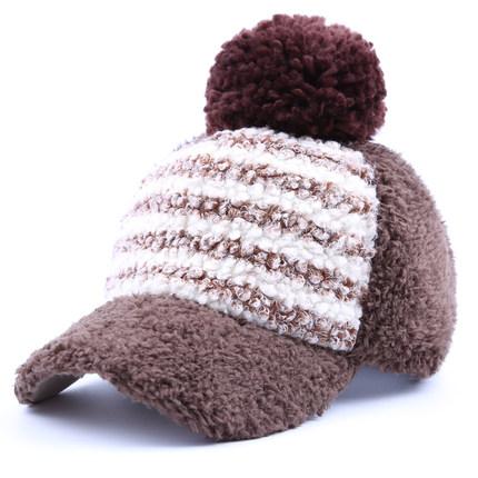 新款帽子女冬天鸭舌帽加厚加绒保暖韩版潮时尚平沿冬季棒球帽毛绒