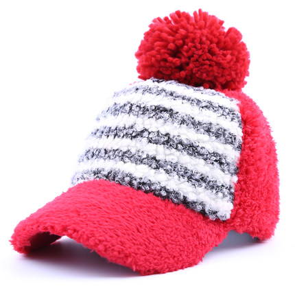 新款帽子女冬天鸭舌帽加厚加绒保暖韩版潮时尚平沿冬季棒球帽毛绒