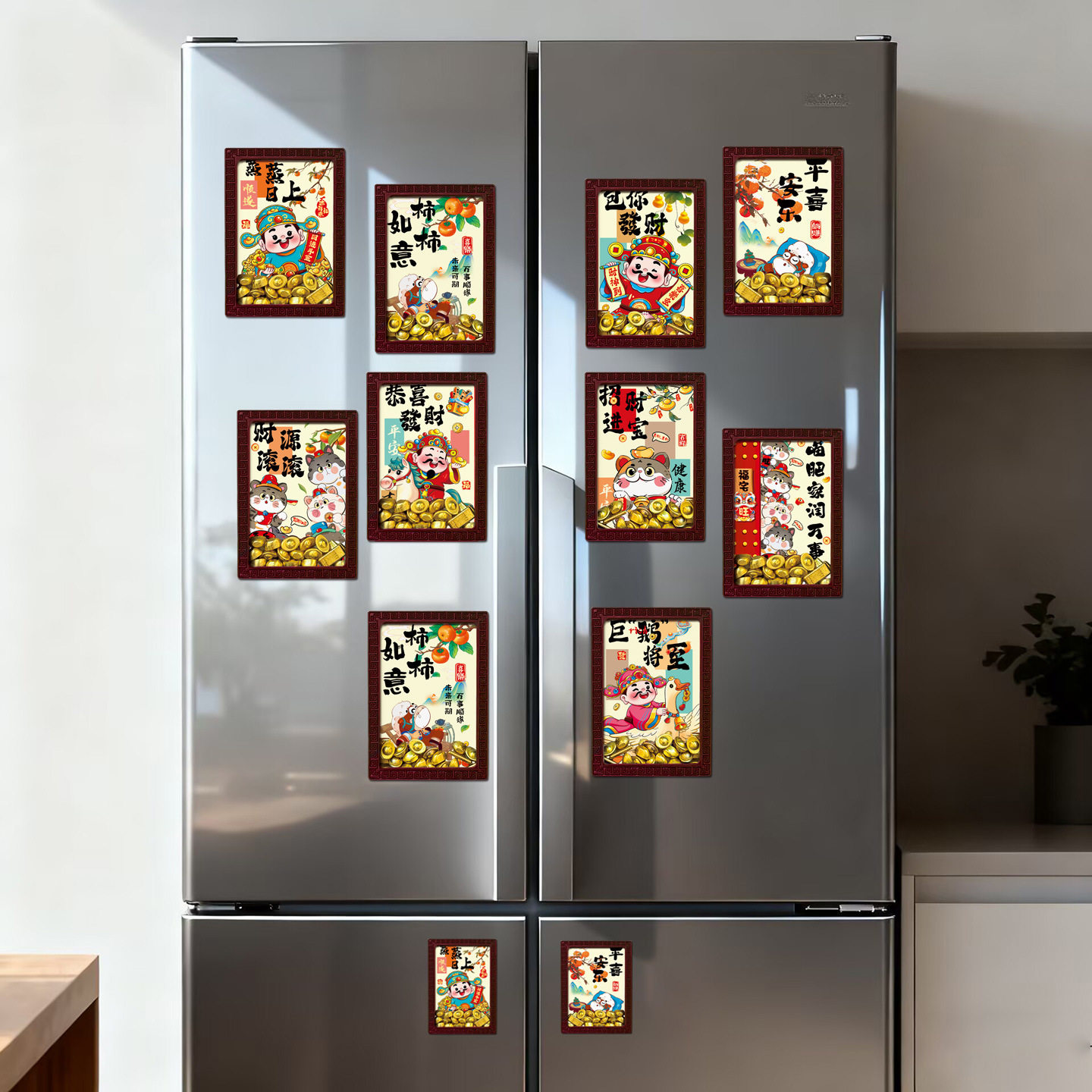 马年新款2026水晶木质相框磁吸冰箱贴新年创意相框牌国潮文创用品,节庆用品/礼品,文化创意冰箱贴,淘宝优惠券,粉丝福利购,淘宝优惠卷