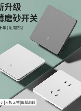 国际电工86型超薄哑光白色开关插座面板家用16A暗装一开单控5五孔