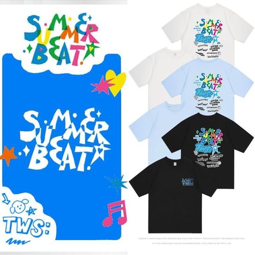 TWS专辑SUMMER BEAT同款周边应援衣服印花宽松短袖T恤打底衫圆领