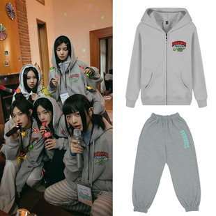 李惠仁金敏智姜海粼范玉欣同款宽松连帽开衫棉拉链外套卫衣服