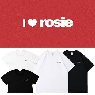 粉墨朴彩英i love rosie周边同款短袖T恤ROSE衣服印花打底衫kpop