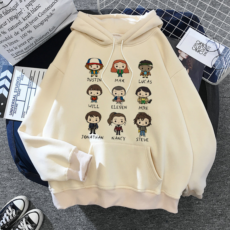 怪奇物语Stranger Things印花套头秋冬连帽衫加绒外套卫衣hoodie