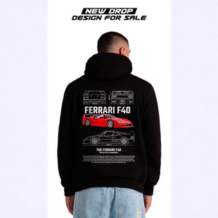 2025欧美个性男女卫衣帽衫Y2K情侣大尺寸汽车系列 hoodie