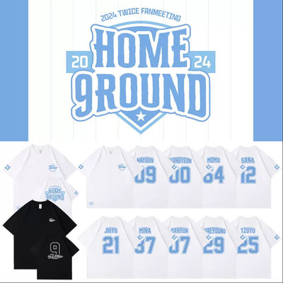 TWICE九周年FM演唱会周边同款短袖T恤纯棉宽松落肩印花短袖打底