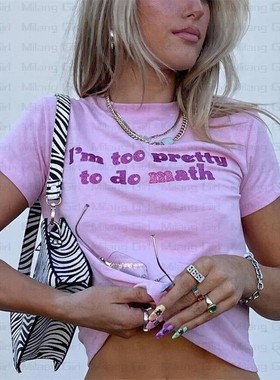 Summer Y2K glitter Letter Cute Crop fashion woman 2023 Tops