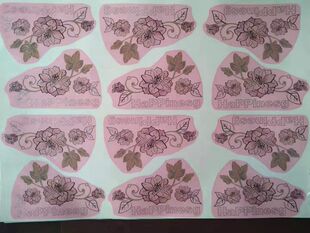 免漆正贴韩尚厂家小花花烫银大理石陶瓷木制衣柜水移花画玩具花