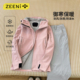 轻户外登山套装 ZEENI 多巴胺防风保暖软壳连帽冲锋衣外套女速干裤