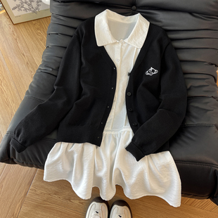 秋日巨好看的两件套！毛衣开衫连衣裙套装女高级感气质学院风穿搭