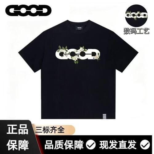 GOOD山卉夏季新款美式短袖印花t恤情侣同款宽松重磅短袖