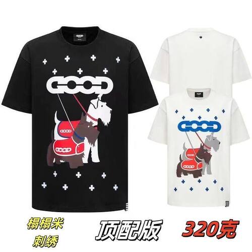 GOOD十字雪瑞纳榻榻米刺绣轻奢时尚高级短袖T恤男女同款