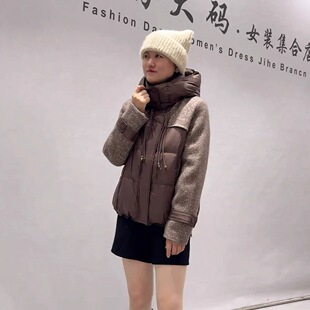 9232芮娜依莲冬季新款欧货羽绒服加大码女装胖妹妹显瘦百搭外套女