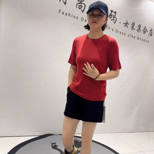 胖妹妹减龄显瘦打底衫 针丝缘子汇2165年货新款 加大女装 衫 圆领短袖