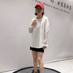 针丝缘子汇1189春季新款欧货一手长衫加大女装胖妹妹减龄显瘦打底