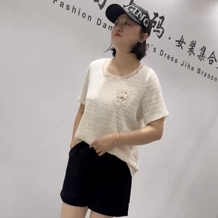 胖妹妹减龄显瘦欧货短袖 加大码 女装 衫 新款 芮娜依莲5599夏季 气质衫