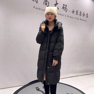 9886芮娜依莲冬季新款欧货中长款羽绒服加大码女装胖妹妹显瘦外套