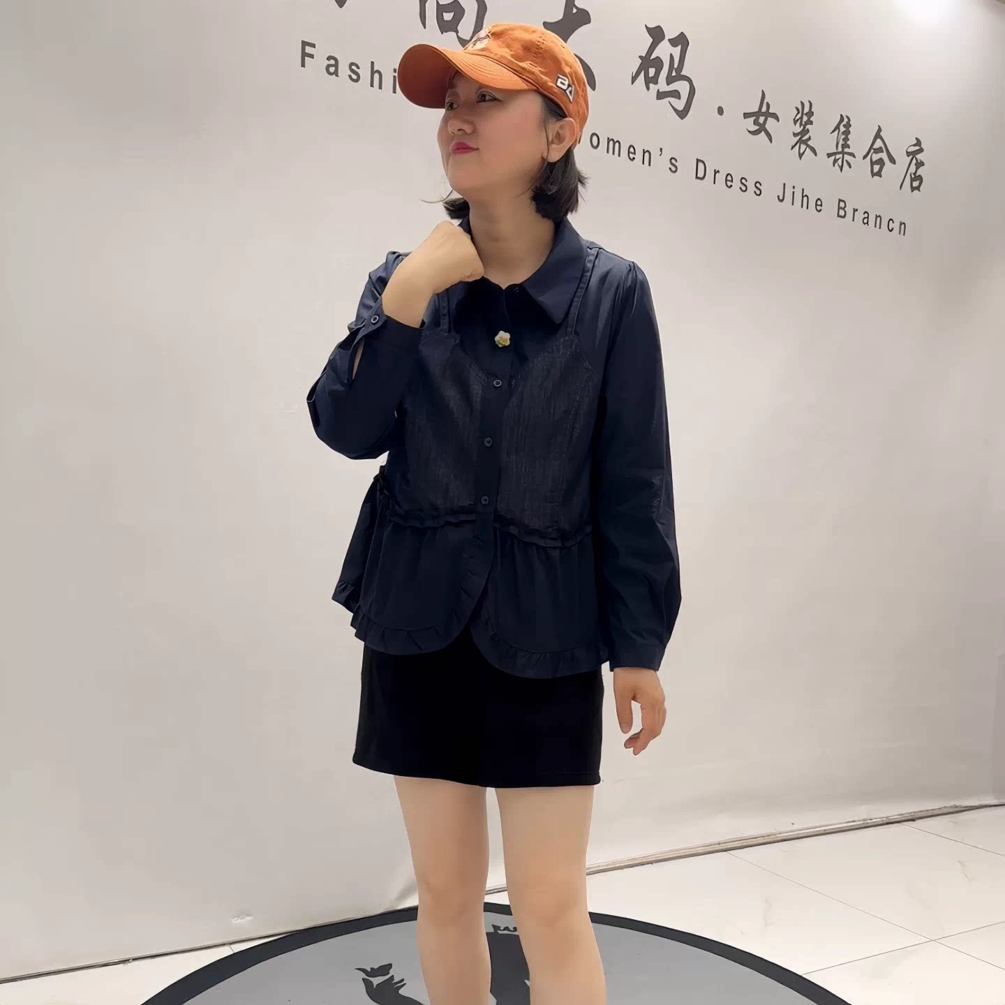 6163女权贵族初秋新款欧货拼牛仔长袖衬衫加大码女装胖妹妹上衣女