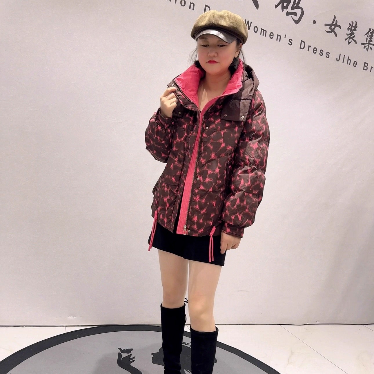 芮娜依莲冬季新款大码棉服外套女