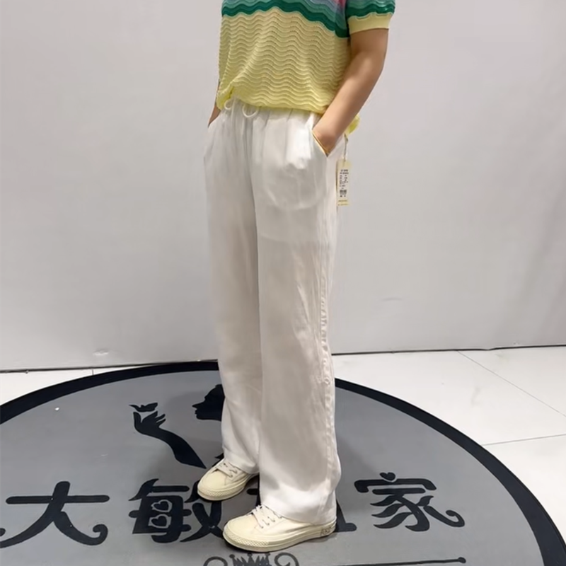 芮娜依莲夏季薄款麻料女裤长裤
