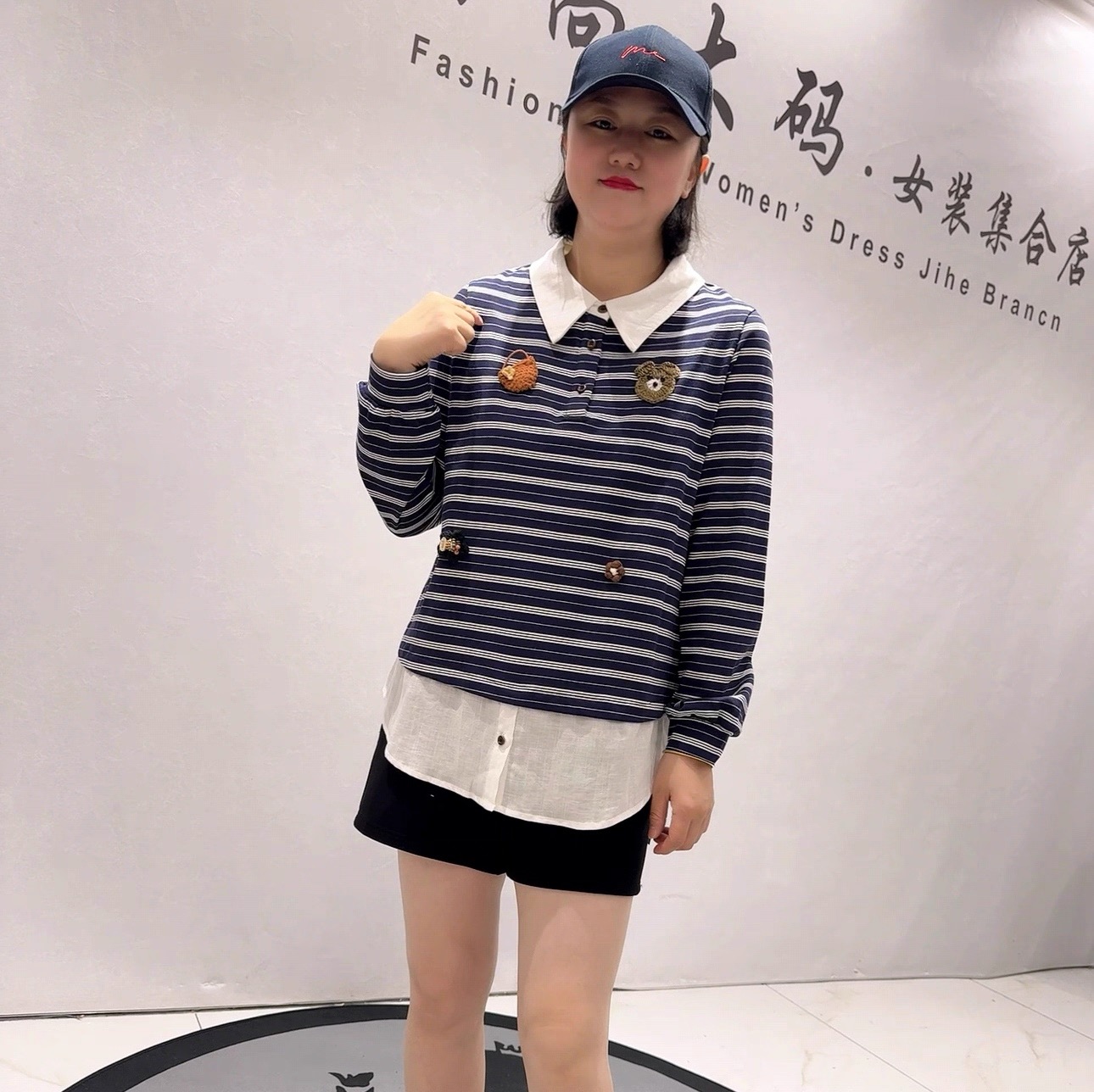 女权贵族年货新款大码假两件上衣