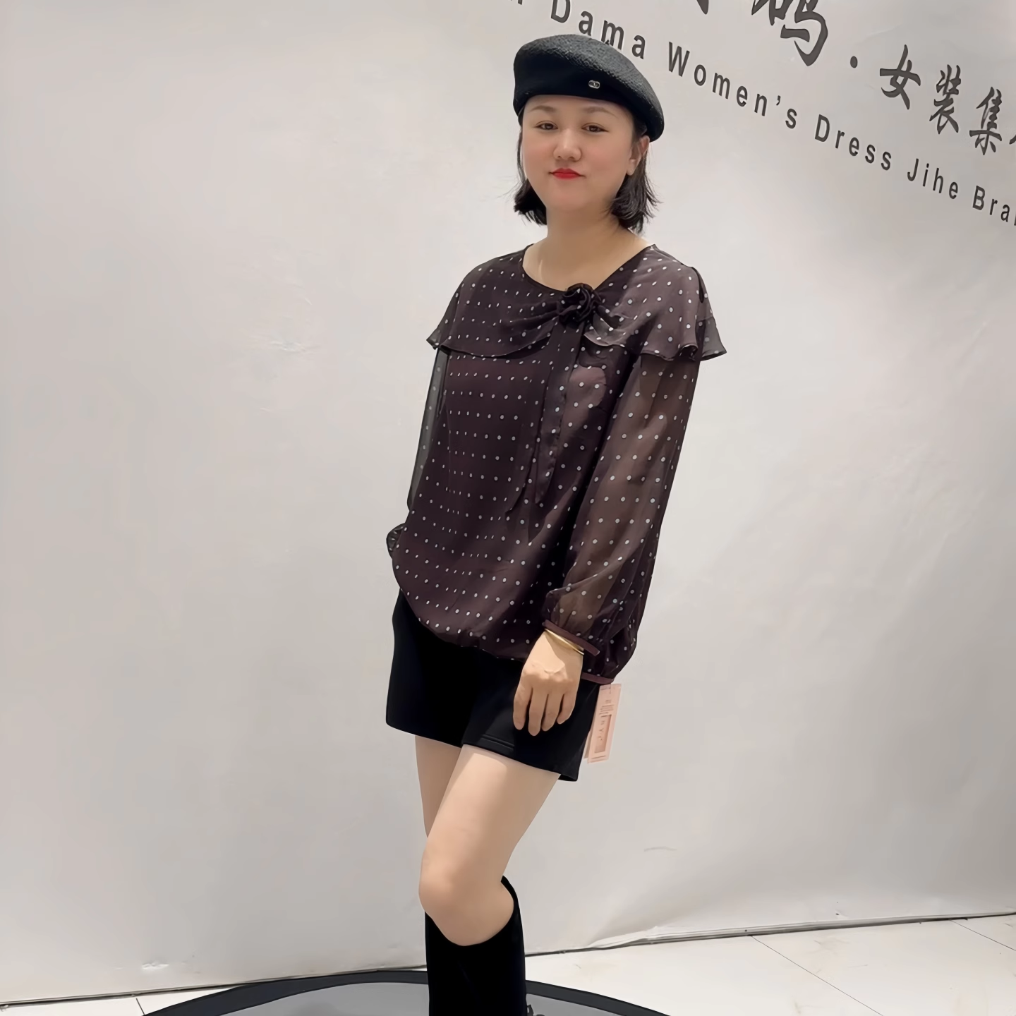 芮娜依莲年货新款大码雪纺衫上衣