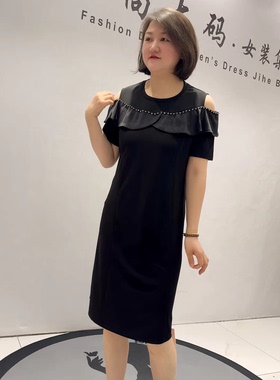 5829芮娜依莲夏季新款欧货连衣裙加大码女装胖妹妹宽松显瘦气质裙