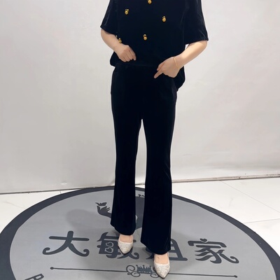 芮娜依莲初秋新款大码丝绒女裤子