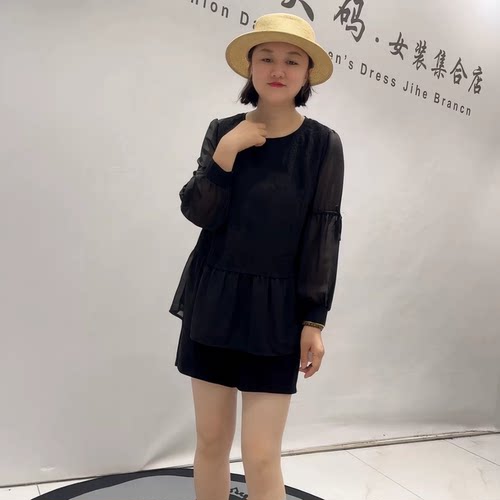 芮娜依莲秋季新款大码雪纺衫上衣