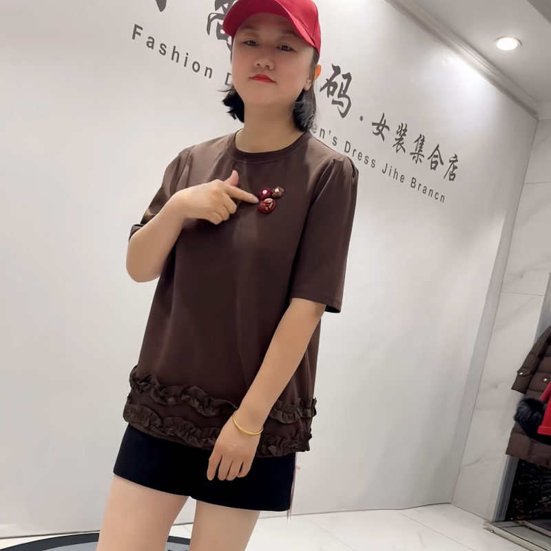 芮娜依莲年货新款大码短袖T恤衫