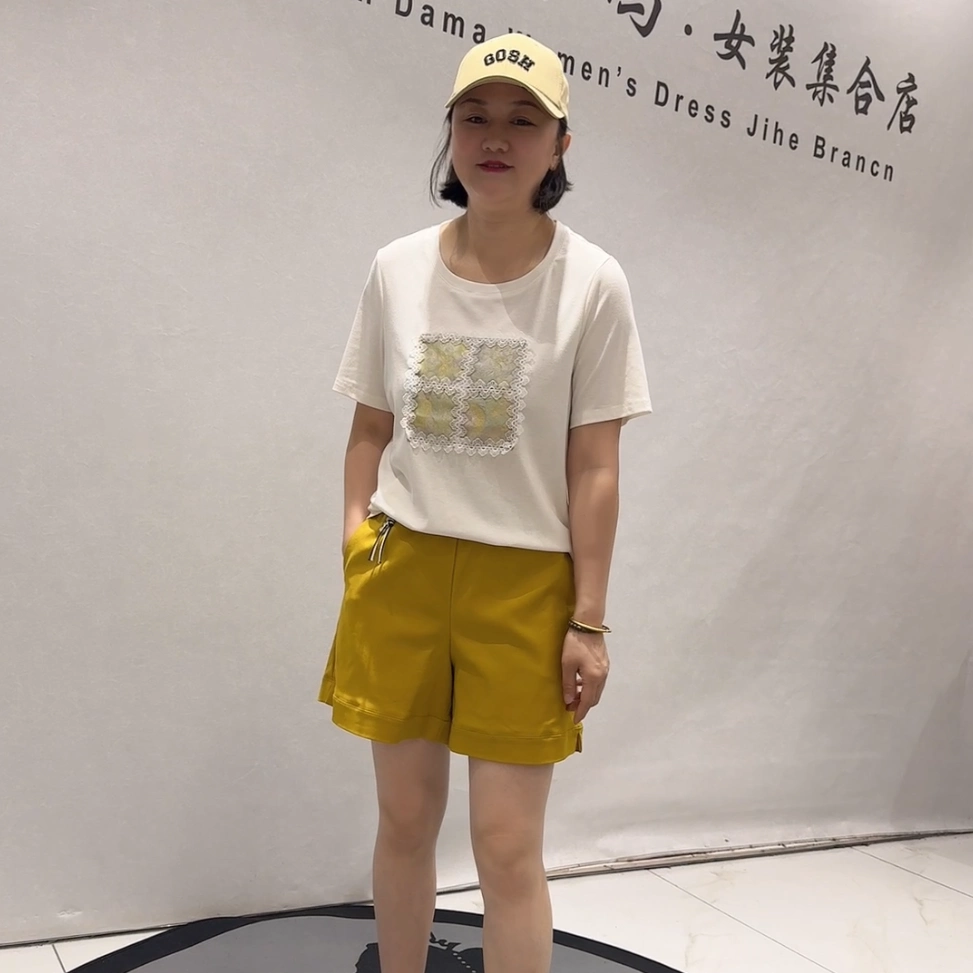 5013芮娜依莲夏季新款欧货短袖衫加大码女装胖妹妹宽松显瘦气质衫