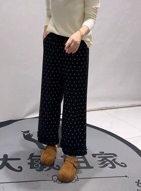 芮娜依莲初冬新款大码波点女裤子