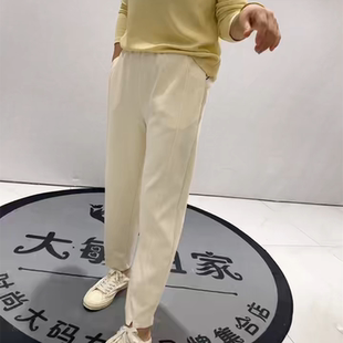 秋季 加大 新款 子汇针丝缘5925超级舒适松紧高腰弹力减龄百搭休闲裤