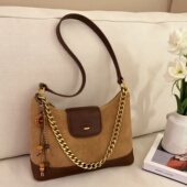 小南风Chio魅雾棕语托特包包女款 早春菱格通勤包百搭单肩斜挎包潮