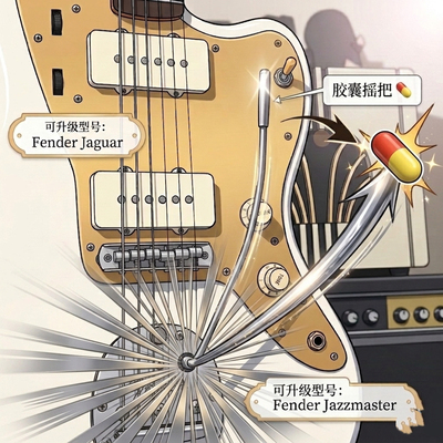 胶囊摇把 Fender Jazzmaster/Jaguar 摇把 原创设计 颤音摇把